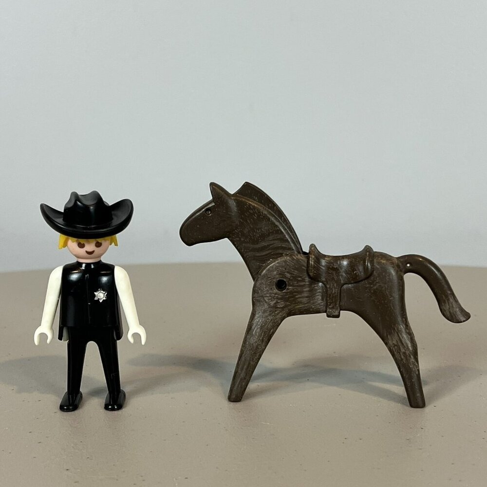 Playmobil Sheriff and Horse Geobra 1974 Vintage Incomplete